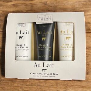 The Scottish Fine Soap Co. Au Lait  Hand Care Trio 3x 2.5 Fl Oz Hand & Nail NEW